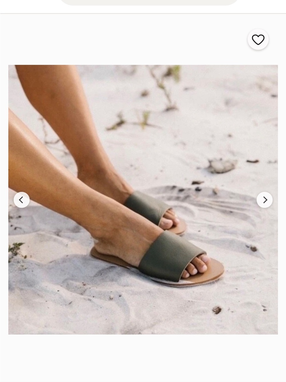 St. Agni Olive Green Leather Slide Mules Size 37 Aiko